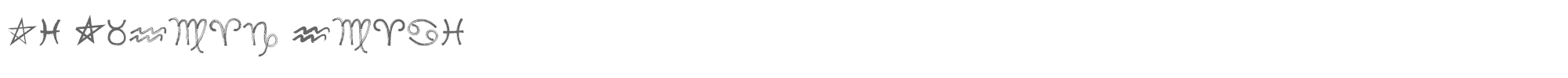 Sample characters MF Zodiac Dings Font